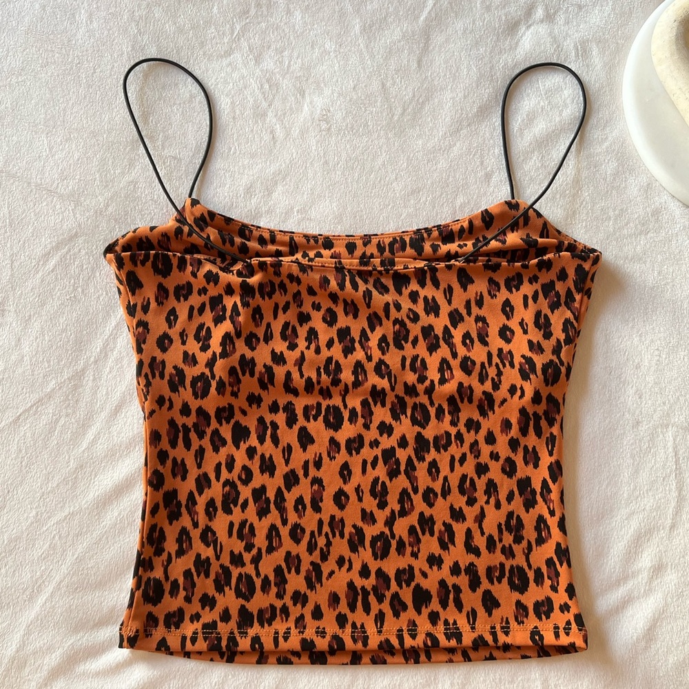 Leith Leopard Print String Tank - image 2